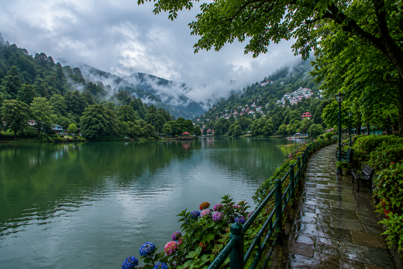 Naukuchiatal in monsoon season